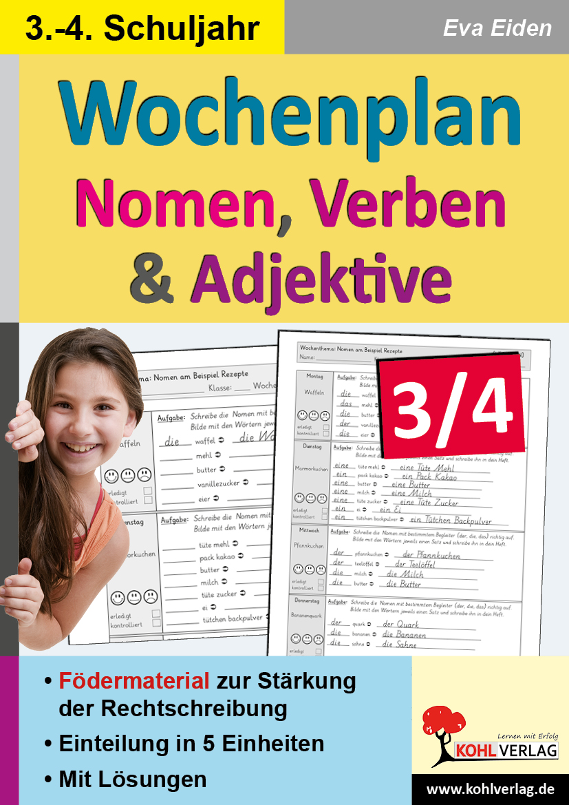 Wochenplan Nomen, Verben & Adjektive