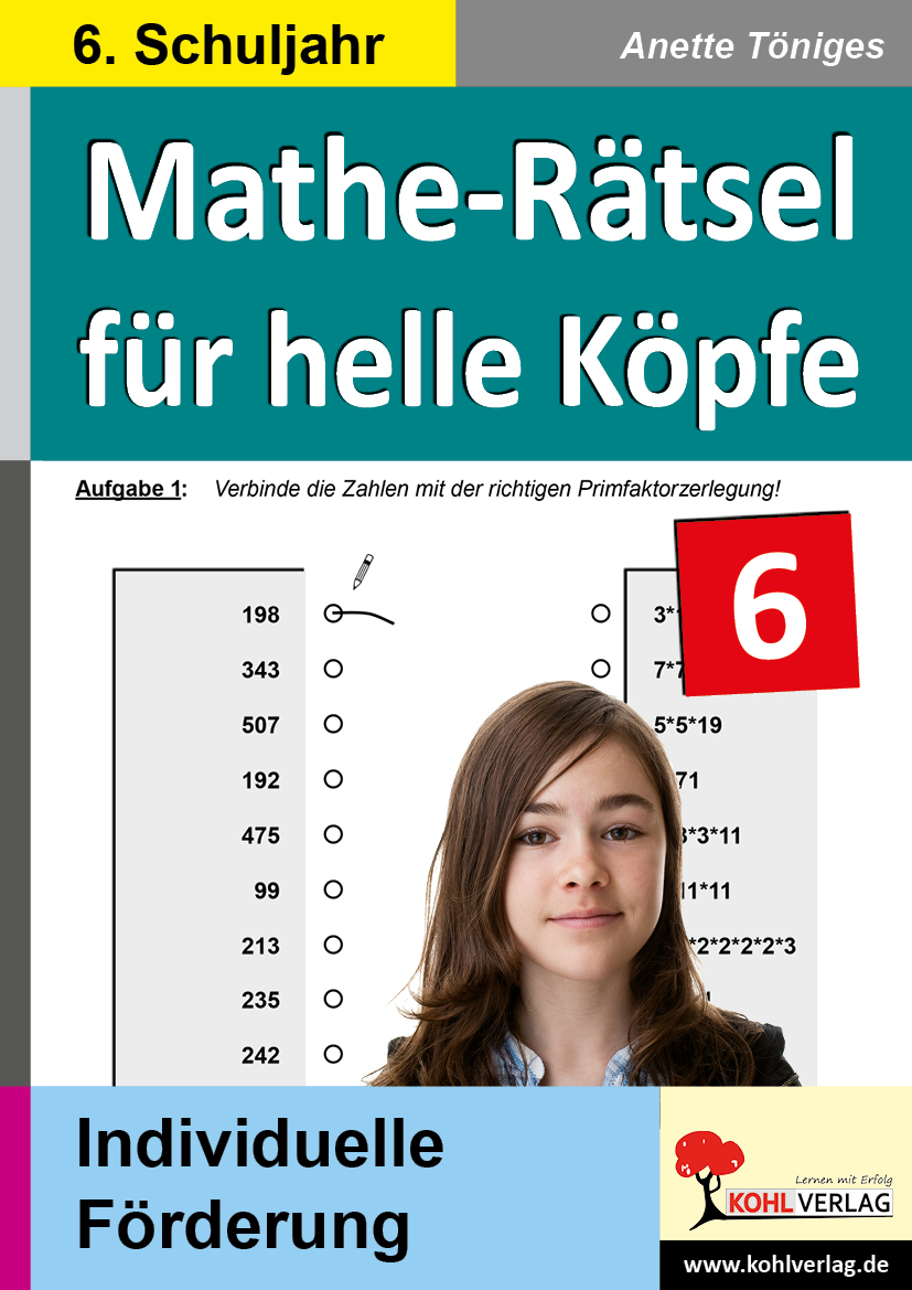 Mathe-Rätsel für helle Köpfe / Klasse 6 Mathe-Rätsel für helle Köpfe / Klasse 6