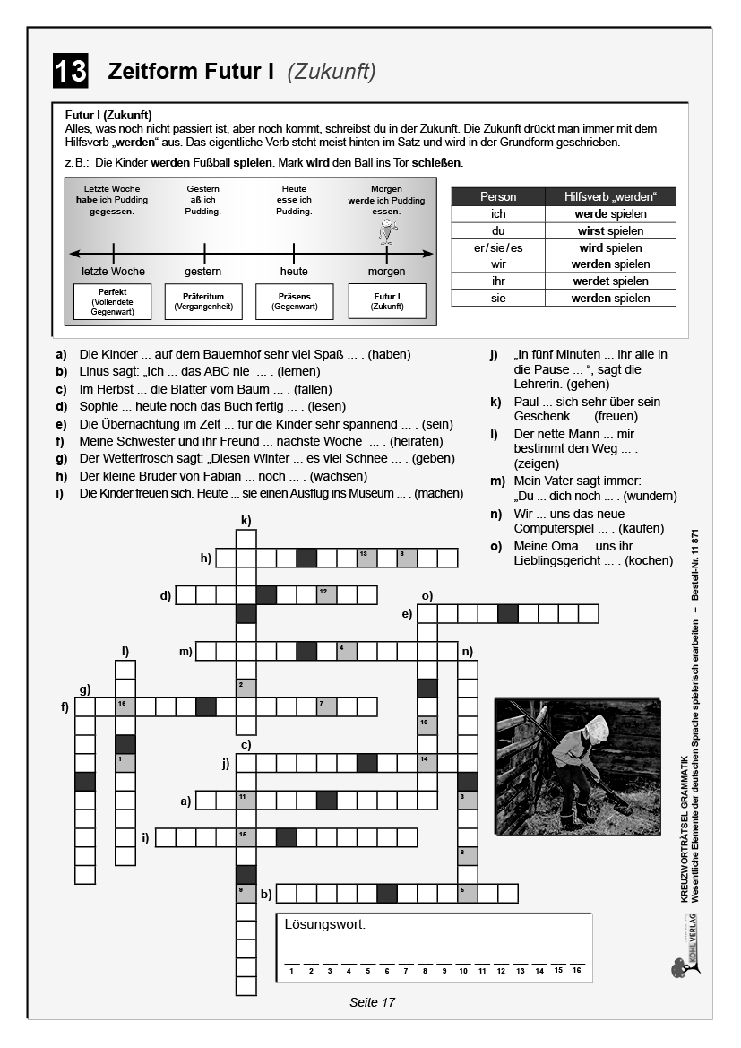 Kreuzworträtsel Grammatik