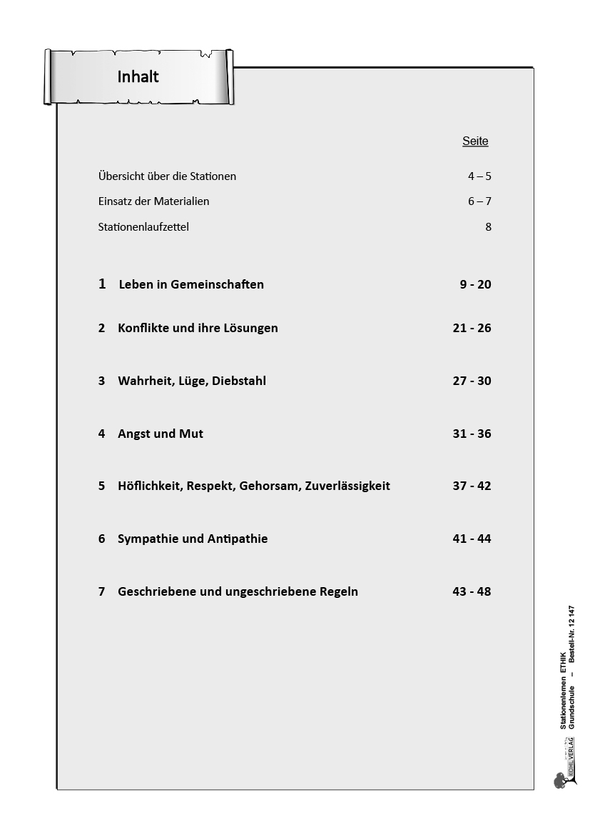 Stationenlernen Ethik / Grundschule