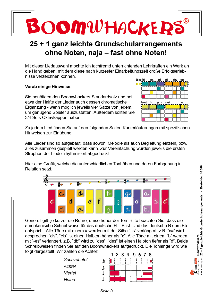 Boomwhackers - 25 + 1 ganz leichte Grundschularrangements