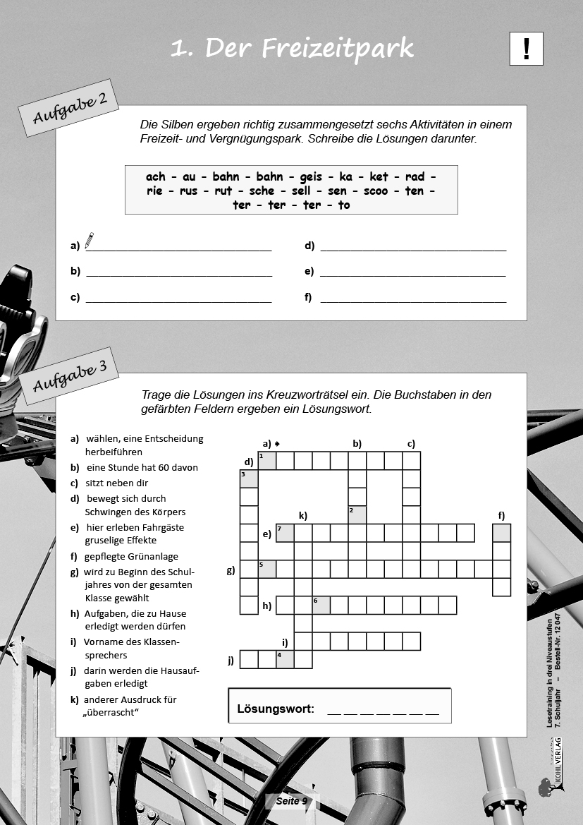 Lesetraining in drei Niveaustufen / Klasse 7