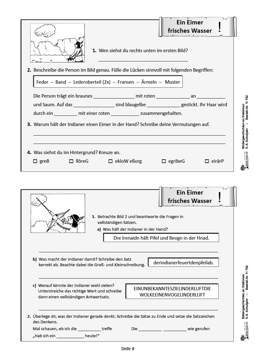 Bildergeschichten an Stationen / Klasse 5-6