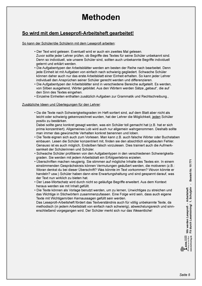 Wir werden Leseprofi - Arbeitsheft / Klasse 1