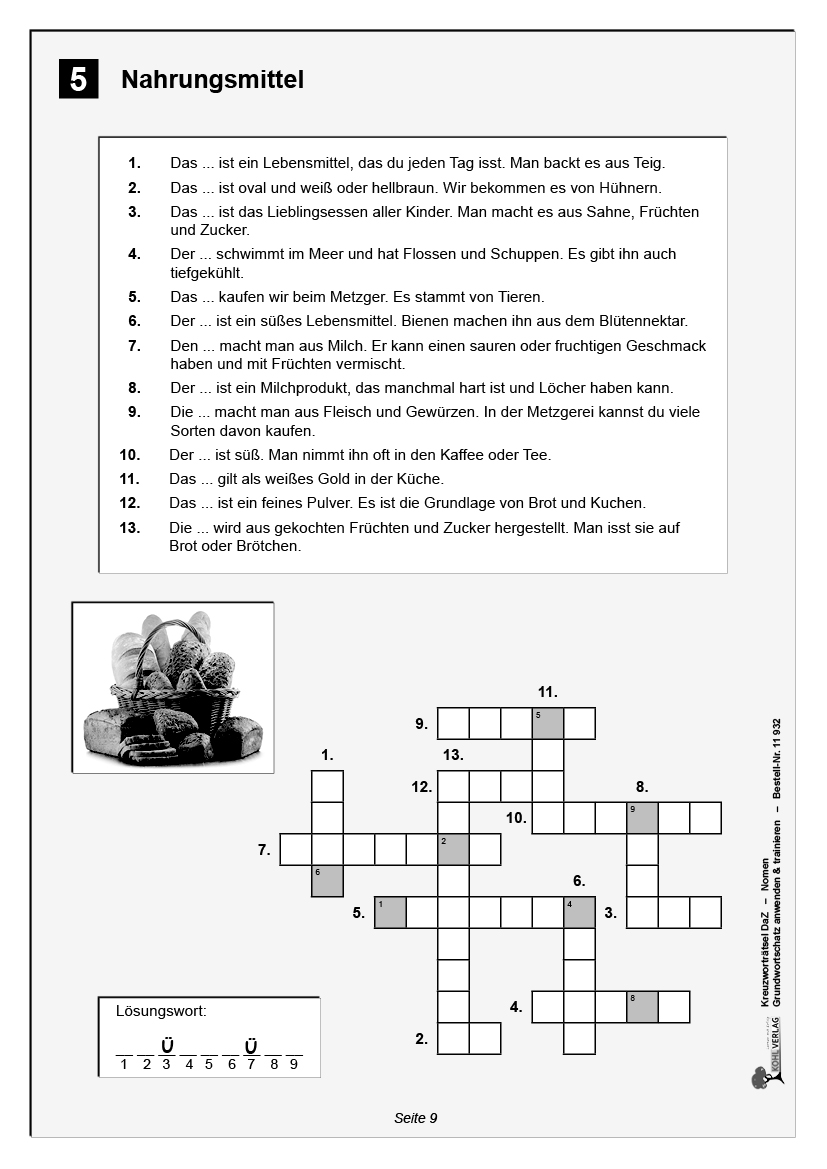 Kreuzworträtsel DaZ - Nomen