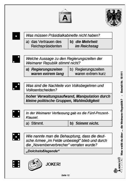 Was weißt du über ... die Weimarer Republik?