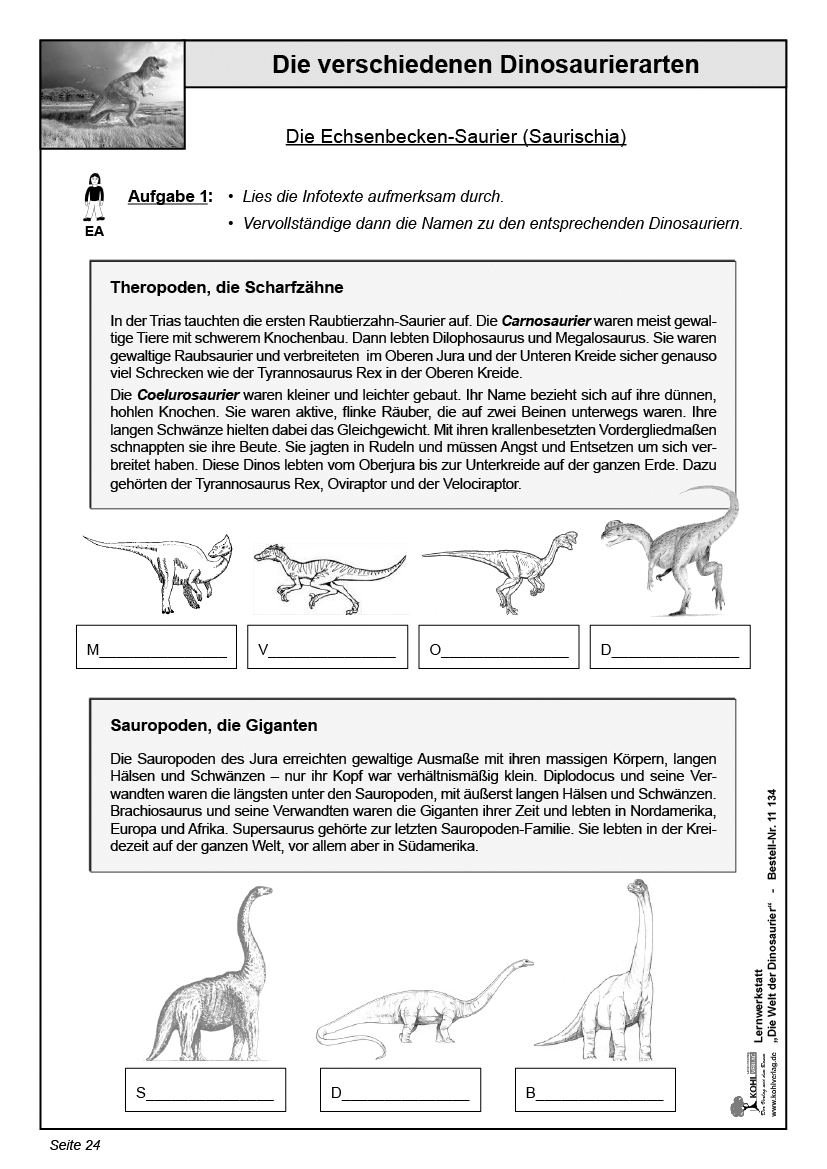 Lernwerkstatt Die Welt der Dinosaurier