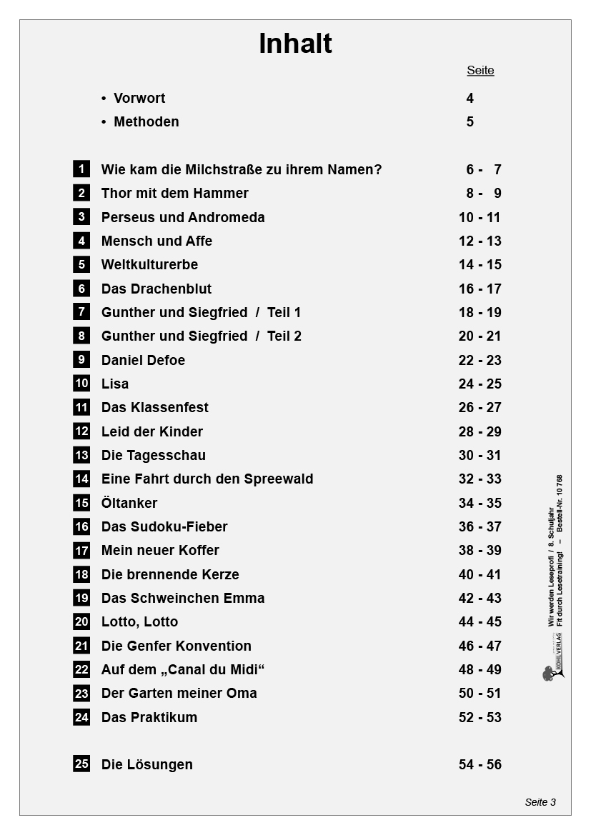 Wir werden Leseprofi / Klasse 8