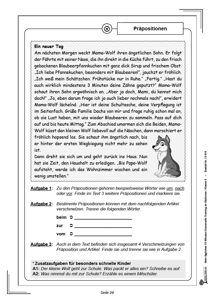 Mein tägliches 10-Minuten-Grammatik-Training an Stationen / Klasse 5