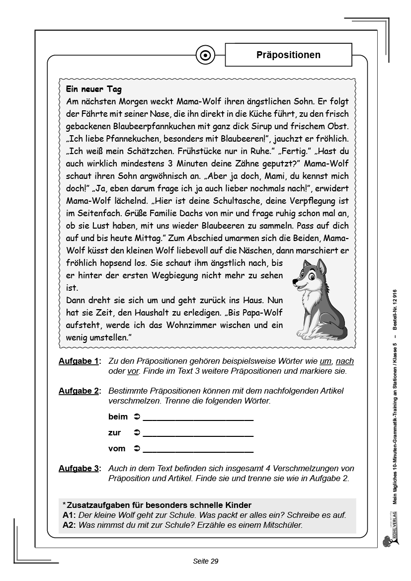 Mein tägliches 10-Minuten-Grammatik-Training an Stationen / Klasse 5