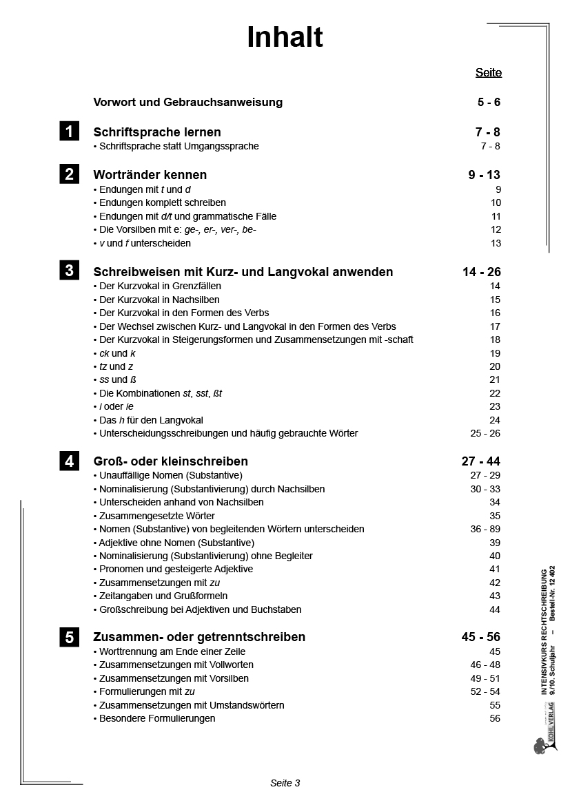 Intensivkurs Rechtschreibung / 9.-10. Schuljahr