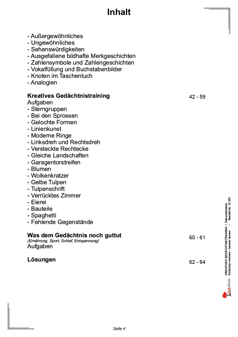 Kreatives Gedächtnistraining / Sekundarstufe