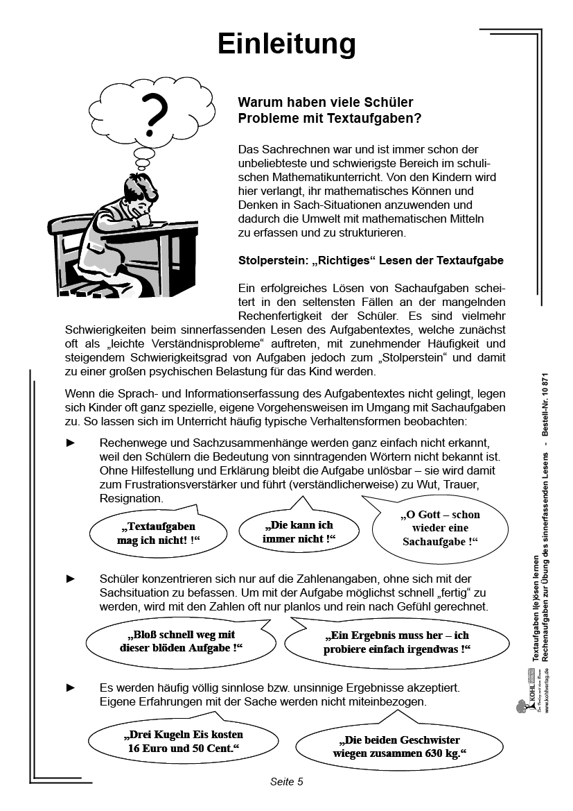 Textaufgaben lösen lernen / Klasse 3-4