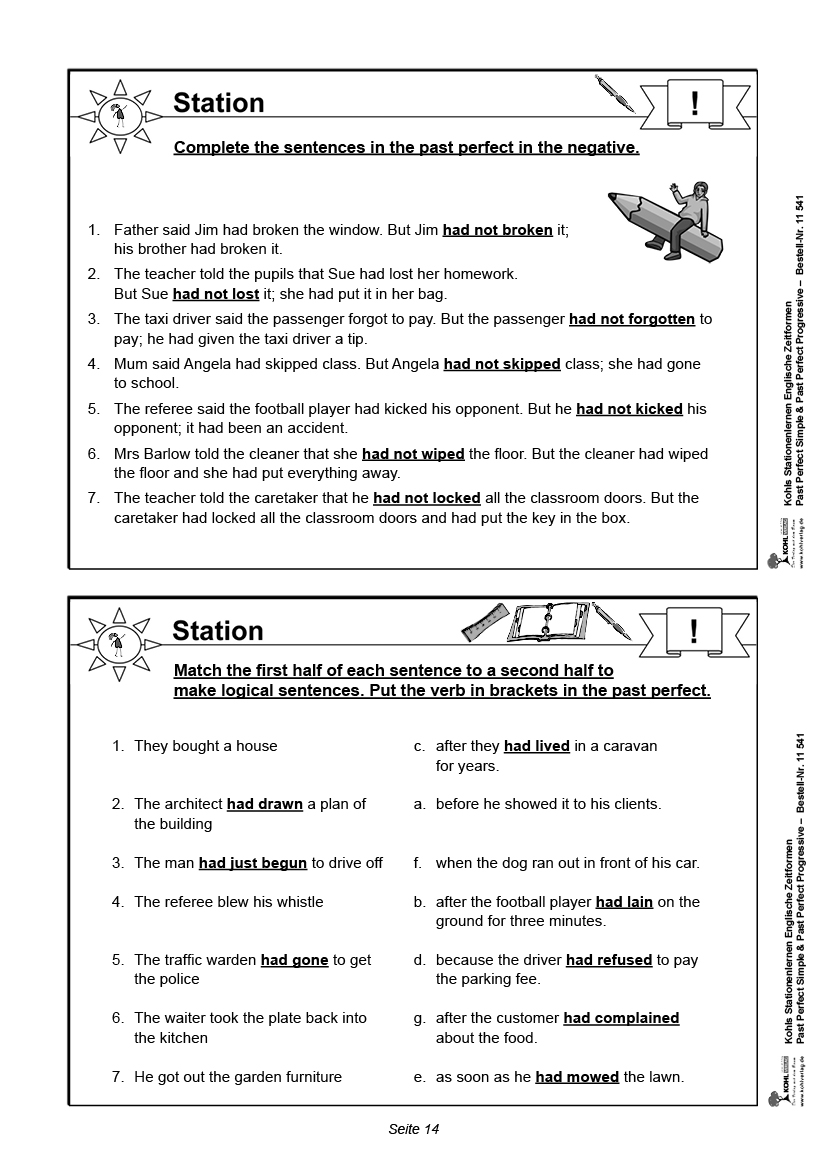 Stationenlernen Englische Zeitformen IV