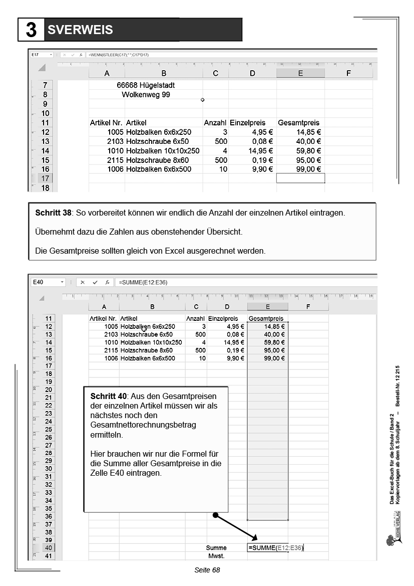 Das Excel-Buch für die Schule / Band 2