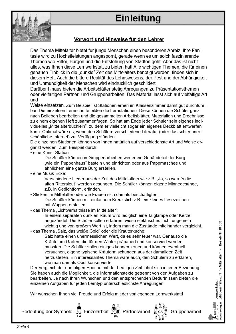 Lernwerkstatt Mittelalter Lernwerkstatt Mittelalter