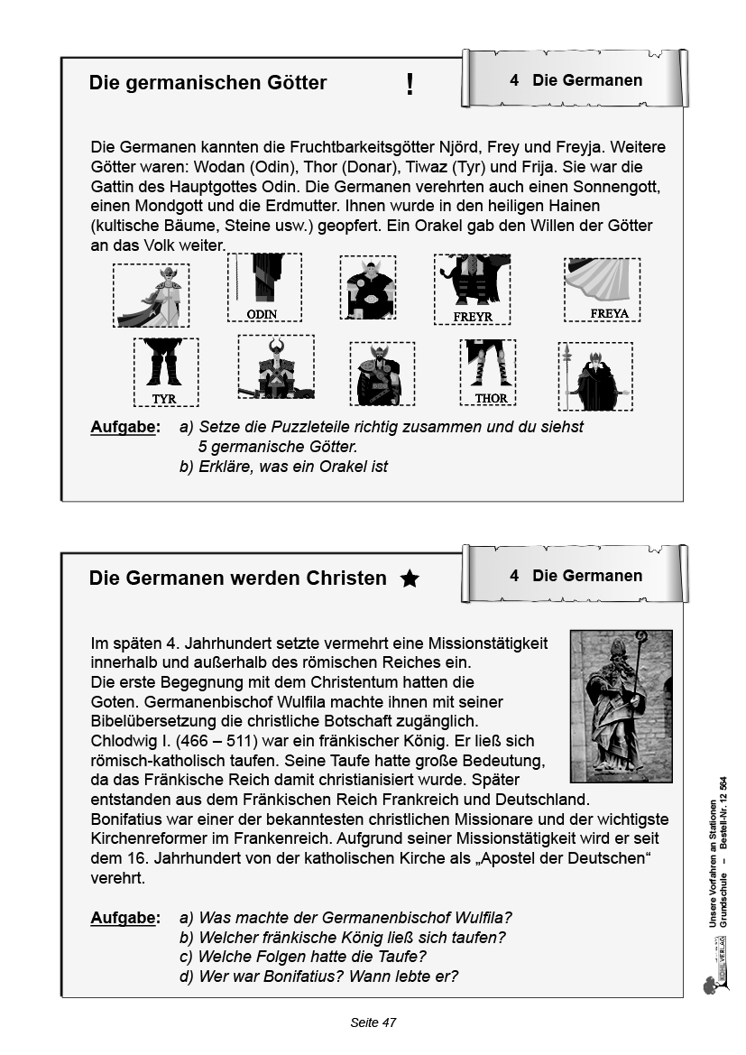 Unsere Vorfahren an Stationen / Geschichte der Kelten und Germanen