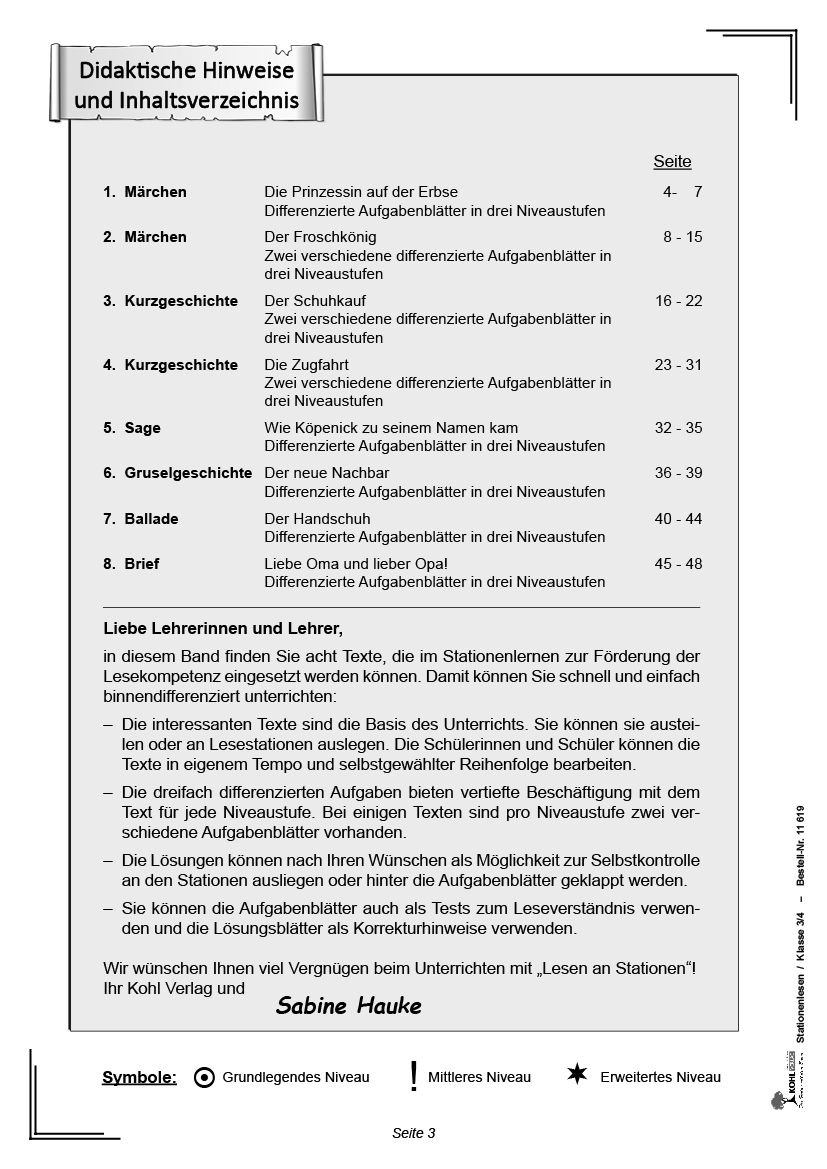 Stationenlesen Klasse 3/4