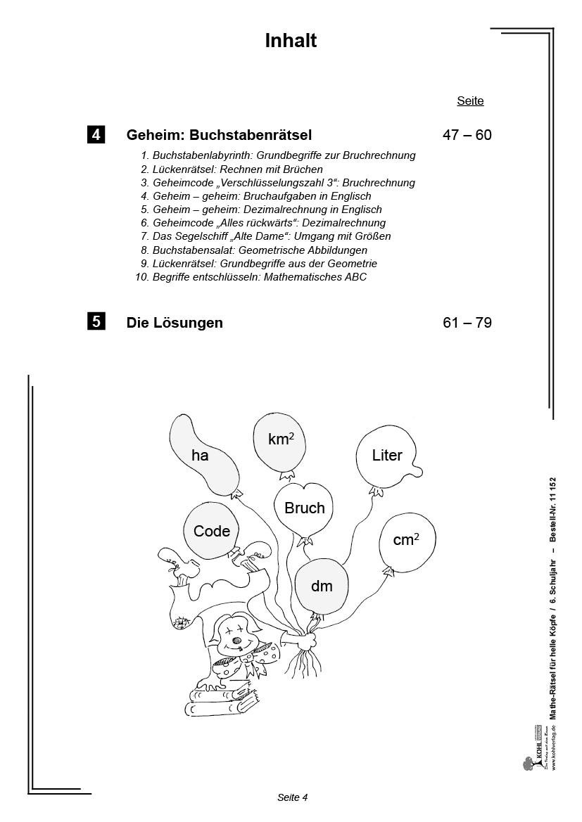 Mathe-Rätsel für helle Köpfe / Klasse 6