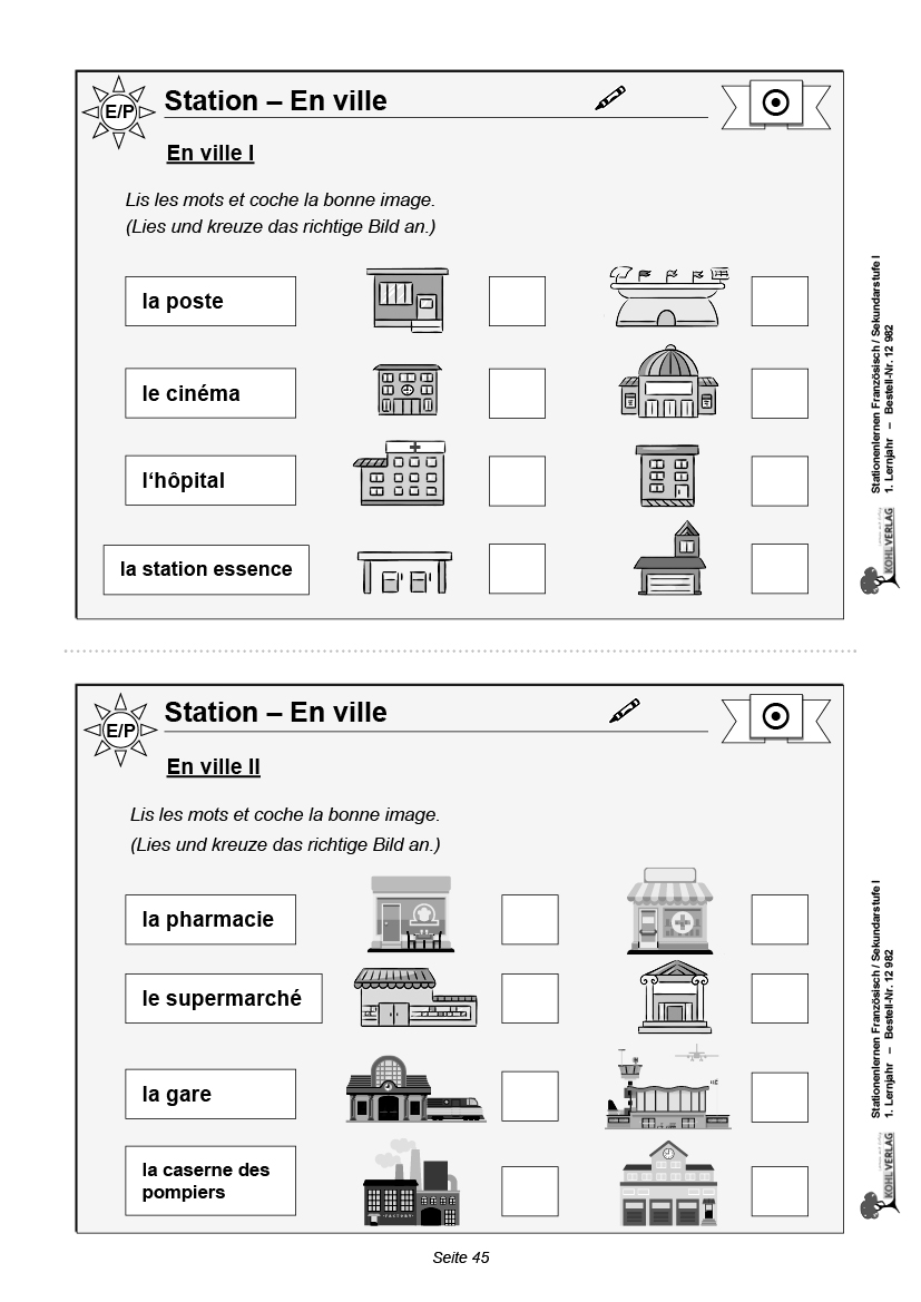 Stationenlernen Französisch I  /  Sekundarstufe