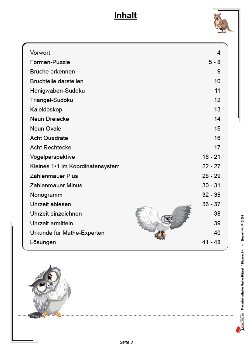 Freiarbeitstheke Mathe-Rätsel / Klasse 3-4