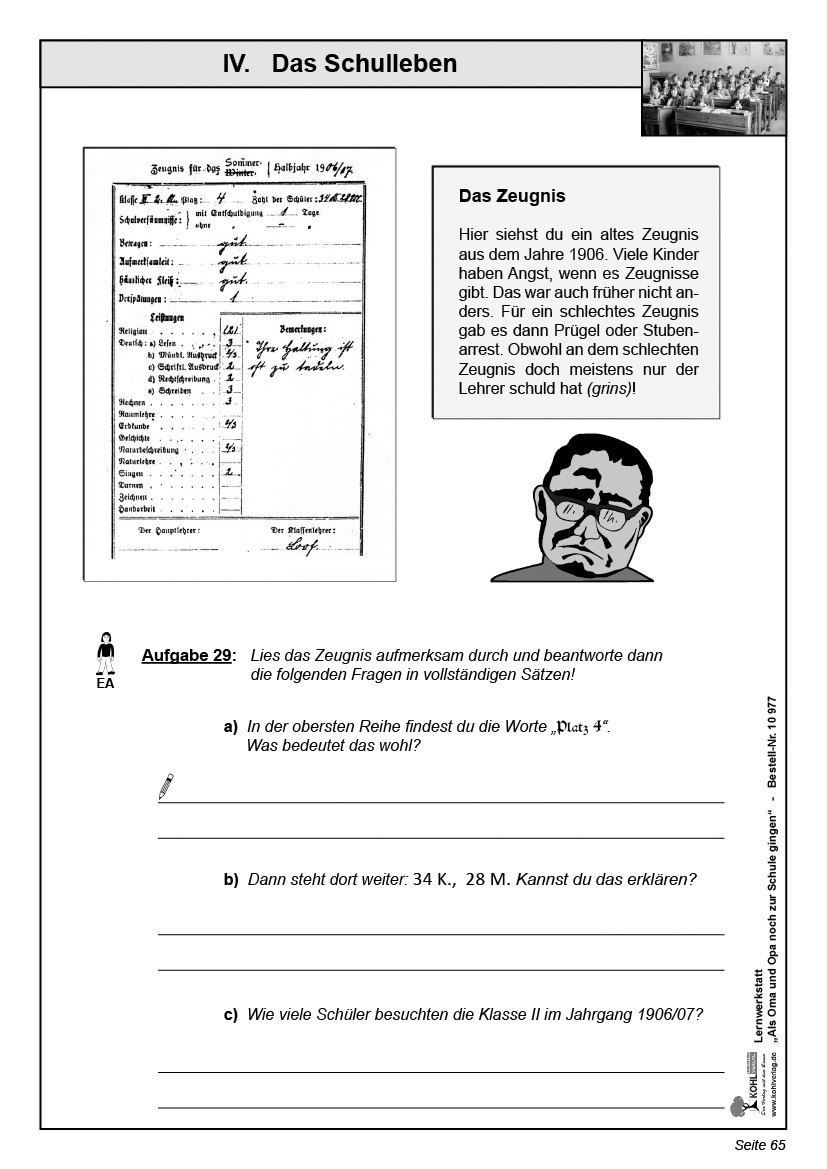 Lernwerkstatt Als Oma und Opa noch zur Schule gingen Lernwerkstatt Als Oma und Opa noch zur Schule gingen