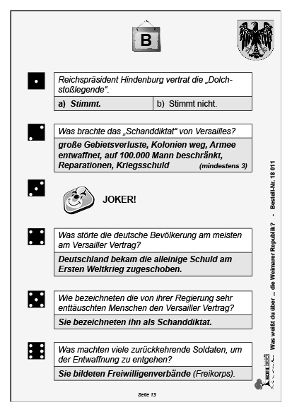 Was weißt du über ... die Weimarer Republik?