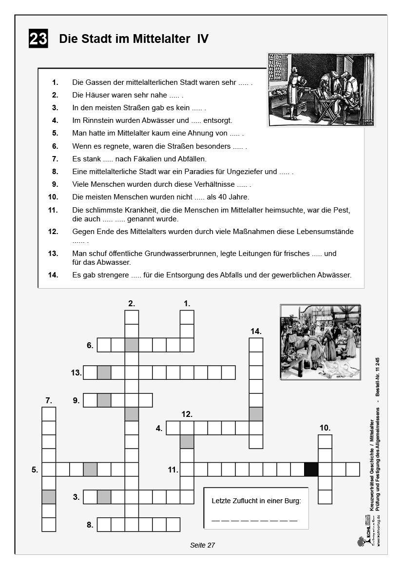 Kreuzworträtsel Geschichte / Mittelalter