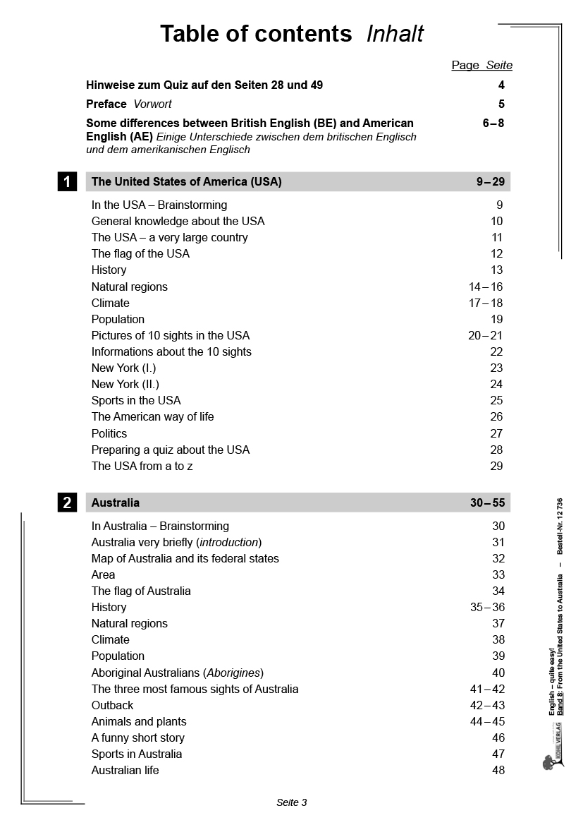 From the United States to Australia - English - quite easy! / Band 8