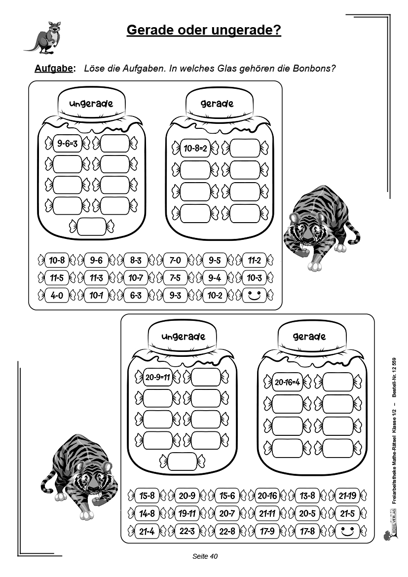 Freiarbeitstheke Mathe-Rätsel / Klasse 1-2