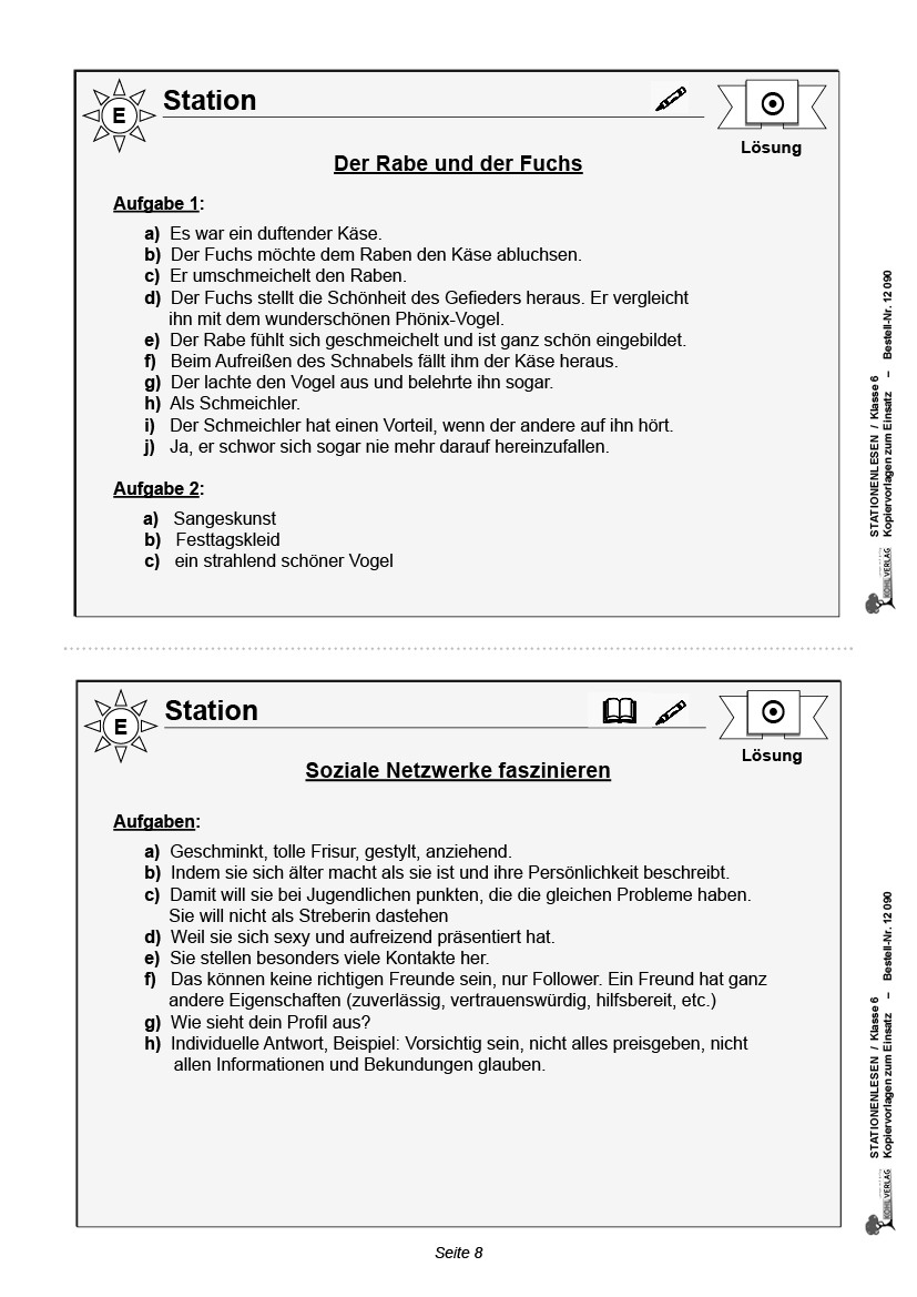 Stationenlesen Klasse 6