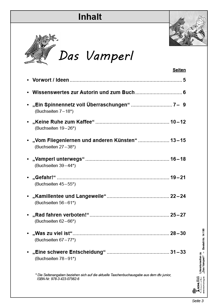 Das Vamperl / Literaturseiten