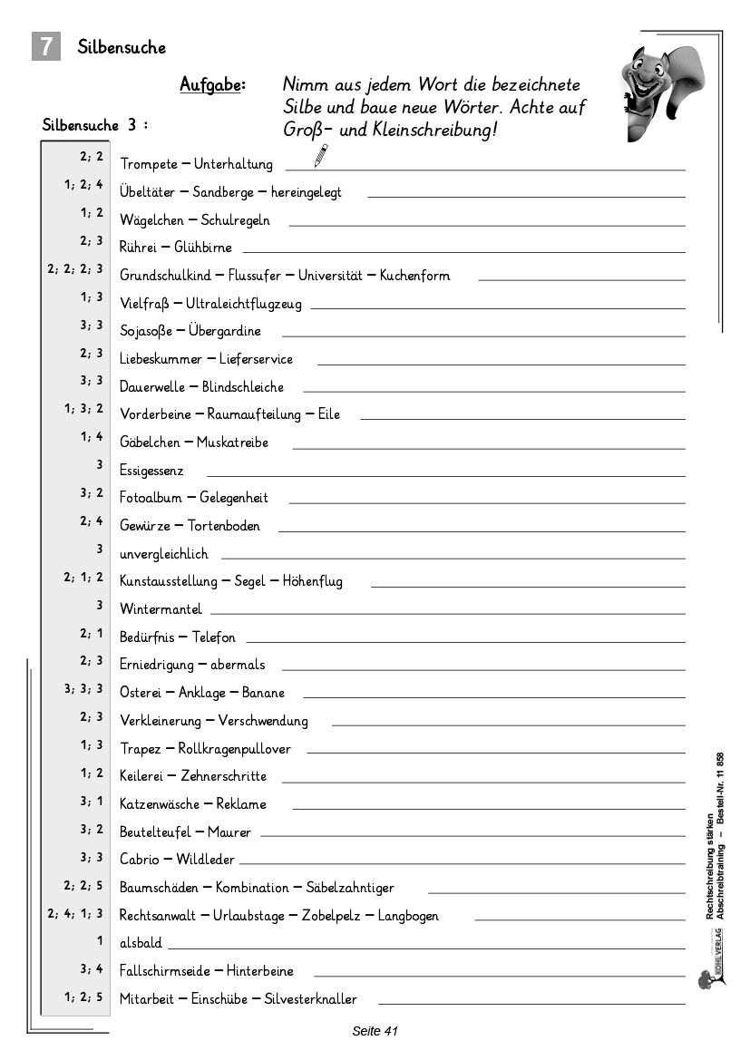 Rechtschreibung 3 Klasse Arbeitsblätter Kostenlos Rechtschreibung stärken - Abschreibtraining / Klasse 3-4