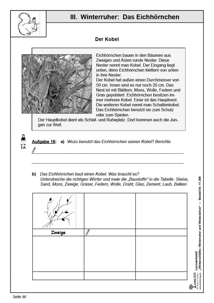 Lernwerkstatt Winterschläfer, Winterruher & -aktive