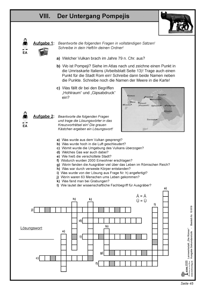 Lernwerkstatt Die Römer / Sekundarstufe