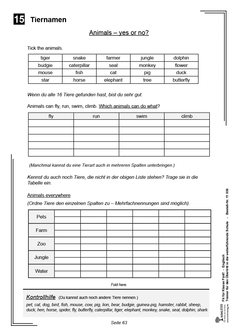 Fit für Klasse Fünf! - Englisch