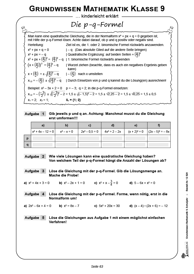 Grundwissen Mathematik / Klasse 9