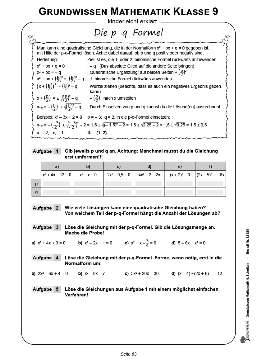 Grundwissen Mathematik / Klasse 9