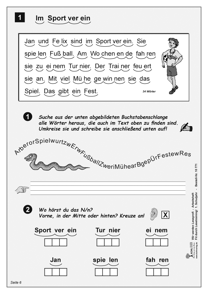 Wir werden Leseprofi - Arbeitsheft / Klasse 1