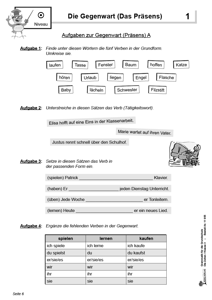 Grammatik für die Grundschule - Die Zeiten / Klasse 3