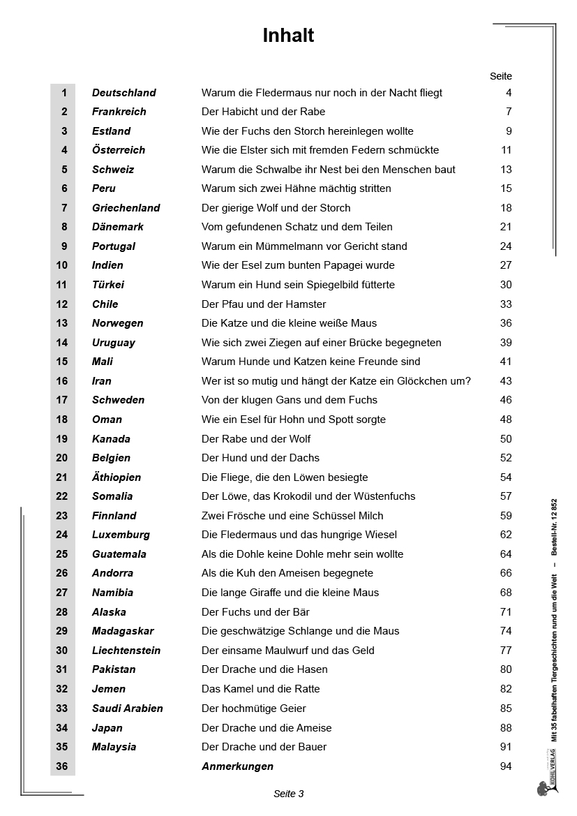 Mit 35 fabelhaften Tiergeschichten rund um die Welt