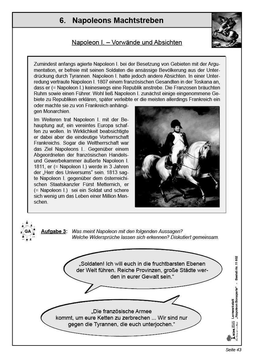 Lernwerkstatt Napoleon Bonaparte Lernwerkstatt Napoleon Bonaparte