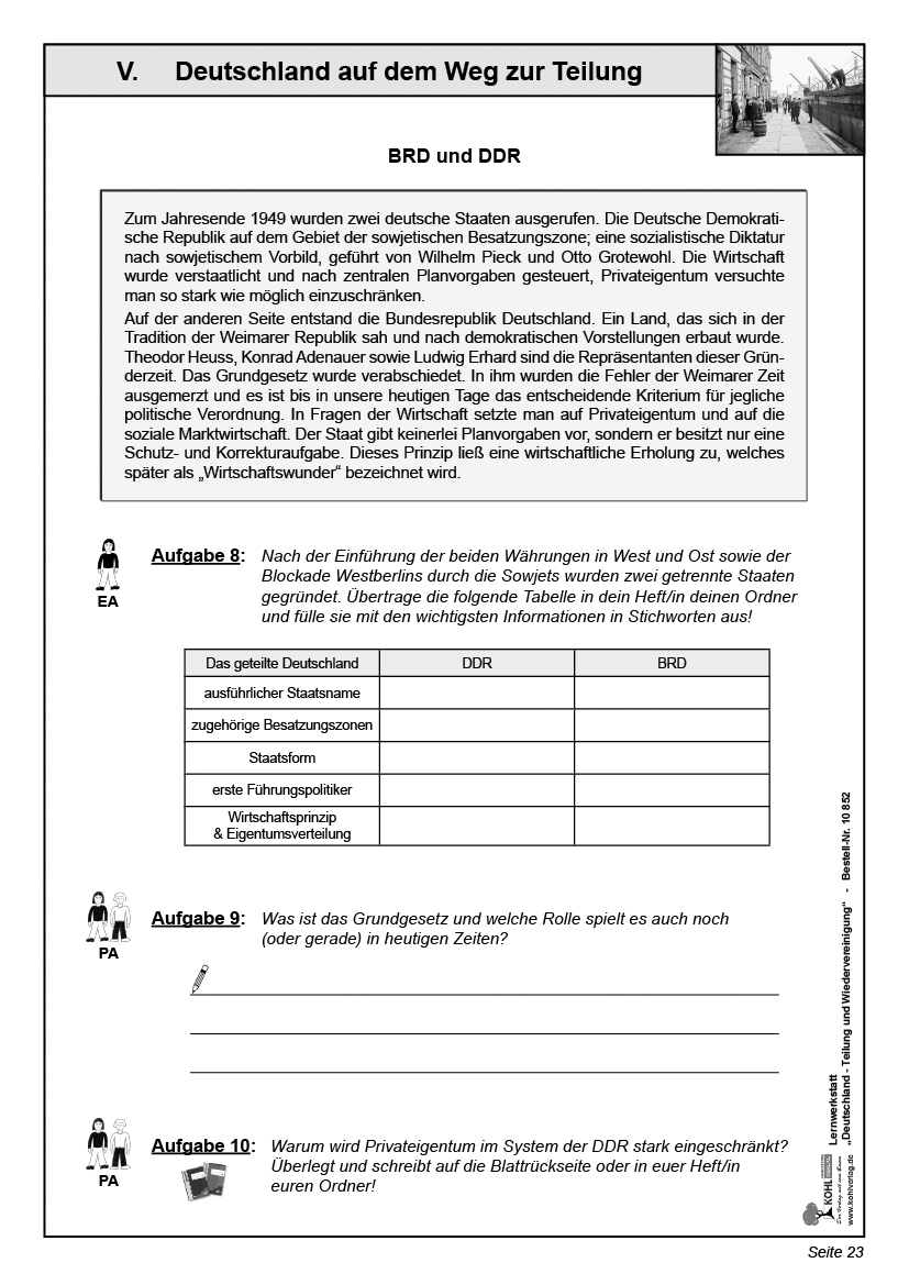 Lernwerkstatt Deutschland - Teilung und Wiedervereinigung Lernwerkstatt Deutschland - Teilung und Wiedervereinigung