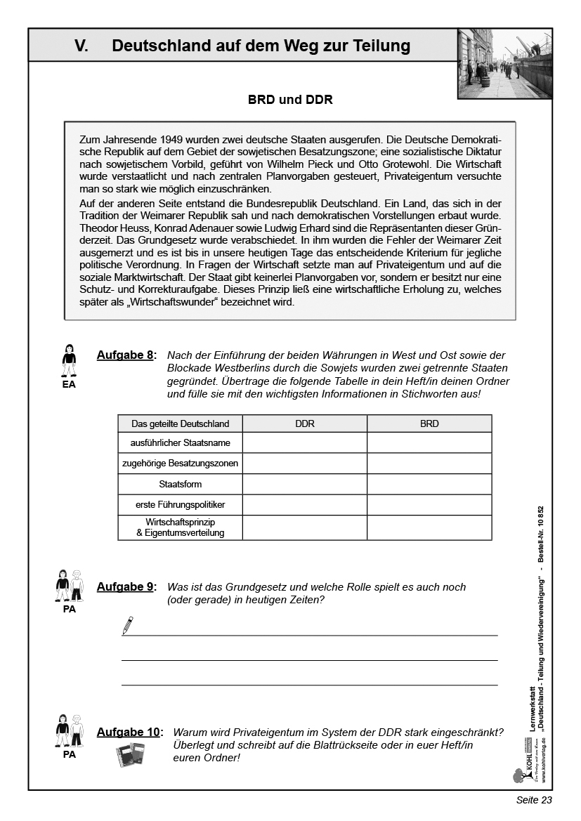 Lernwerkstatt Deutschland - Teilung und Wiedervereinigung