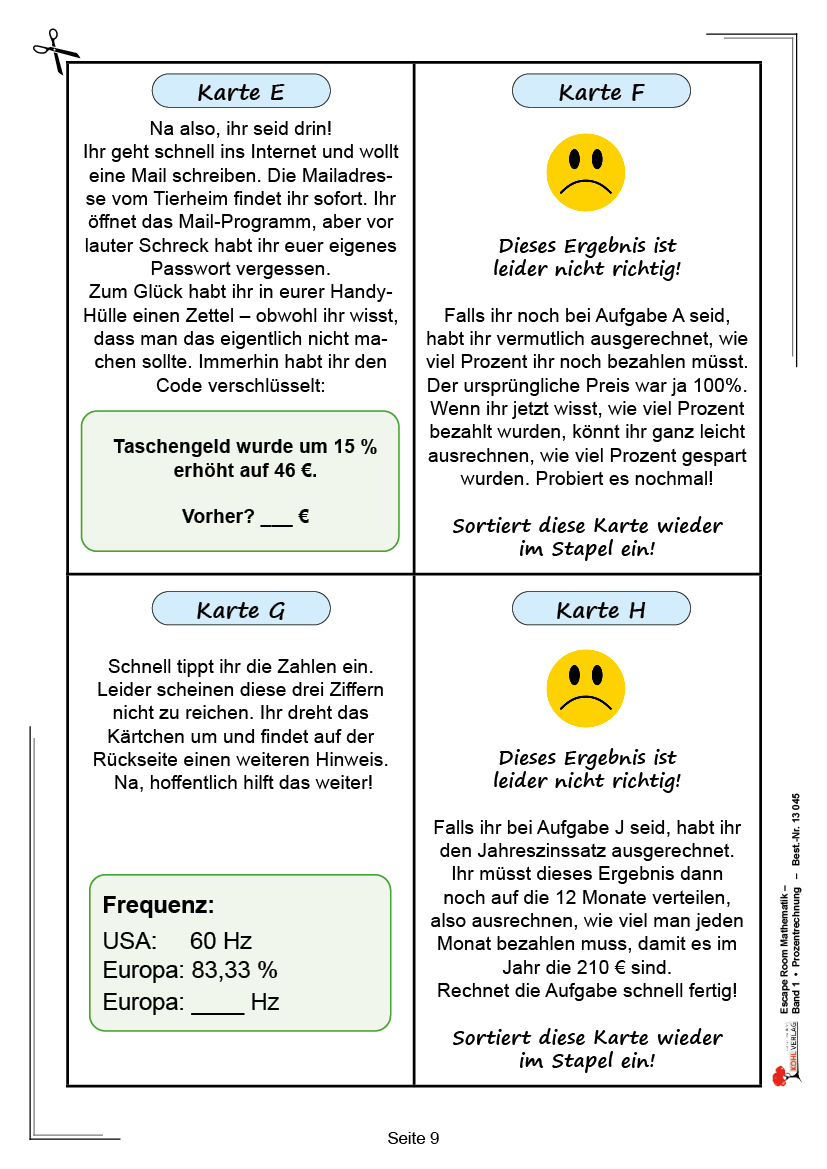 Escape-Room Mathematik / Band 1: Prozentrechnung