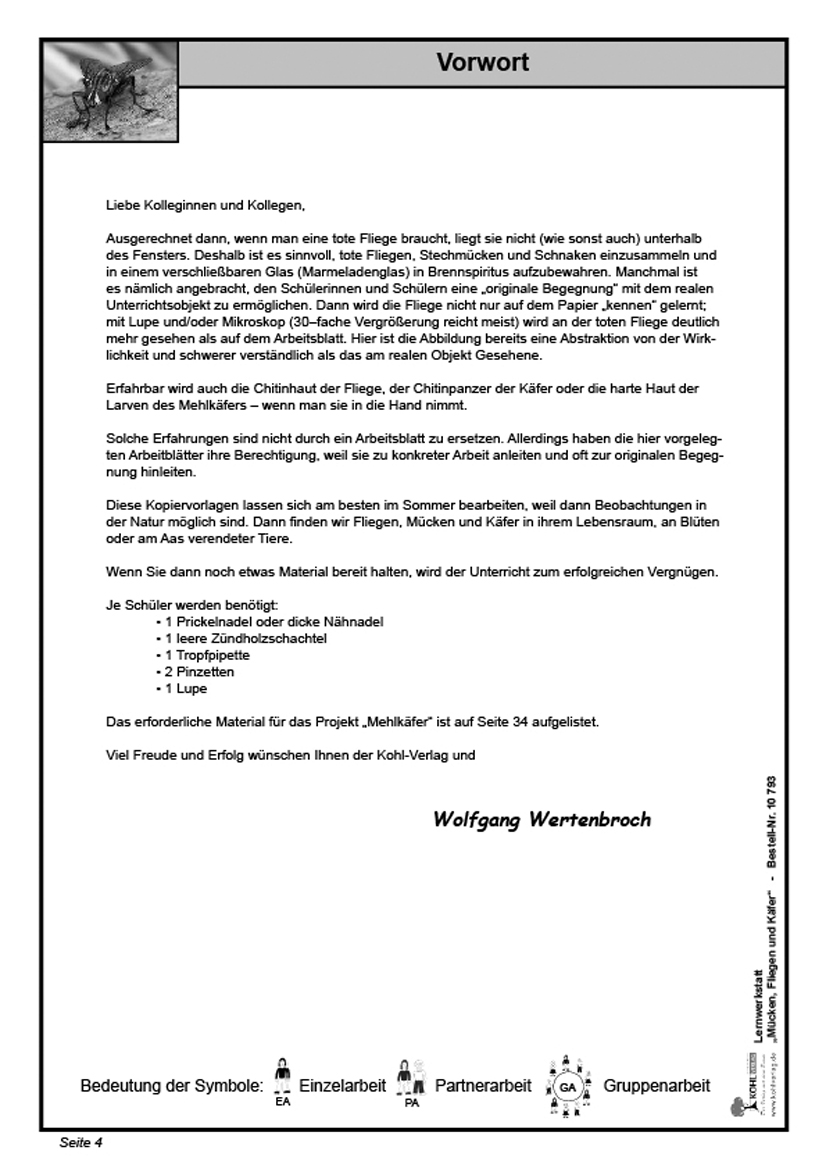 Lernwerkstatt Mücken, Fliegen und Käfer Lernwerkstatt Mücken, Fliegen und Käfer
