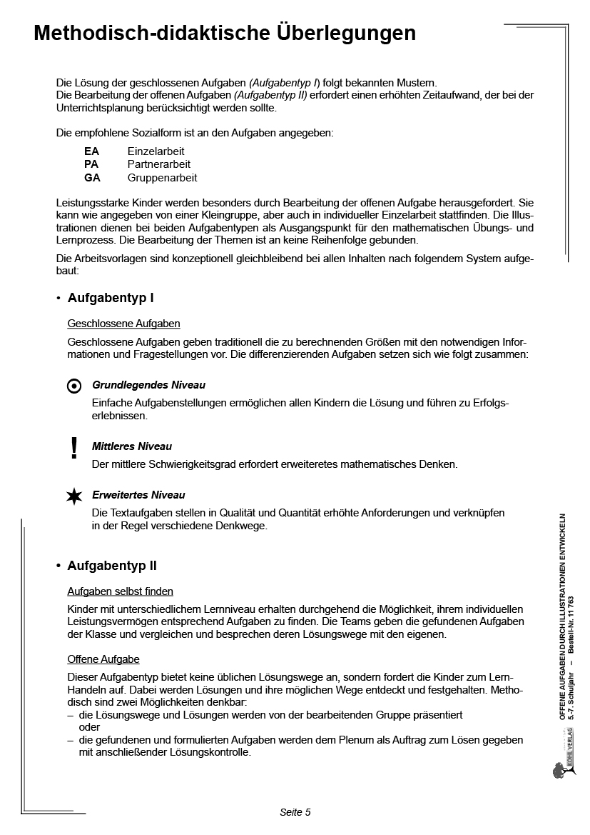 Offene Aufgaben durch Illustrationen entwickeln / Klasse 5-7