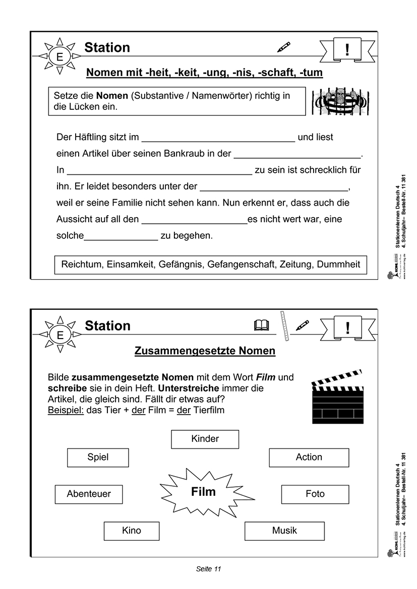 Stationenlernen Deutsch / Klasse 4