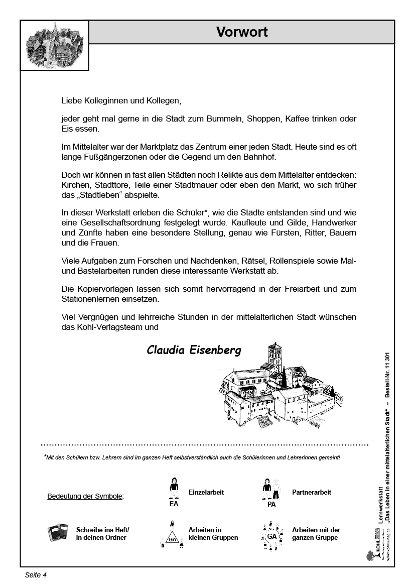 Lernwerkstatt Das Leben in einer mittelalterlichen Stadt Lernwerkstatt Das Leben in einer mittelalterlichen Stadt