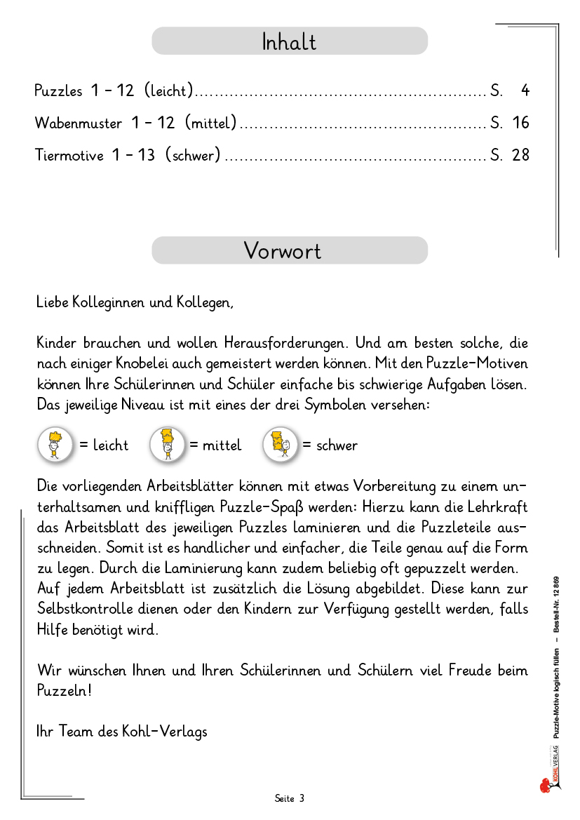 Puzzle-Motive logisch füllen